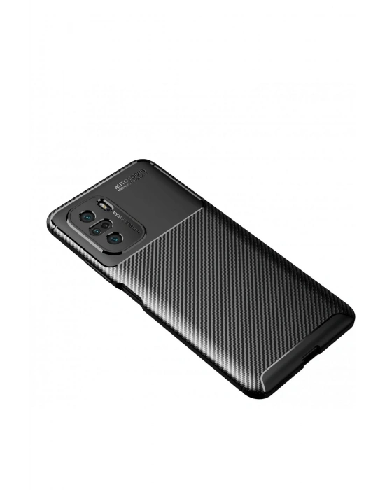 Newface Xiaomi Poco F3 Kılıf Auto Focus Karbon Kapak - Siyah