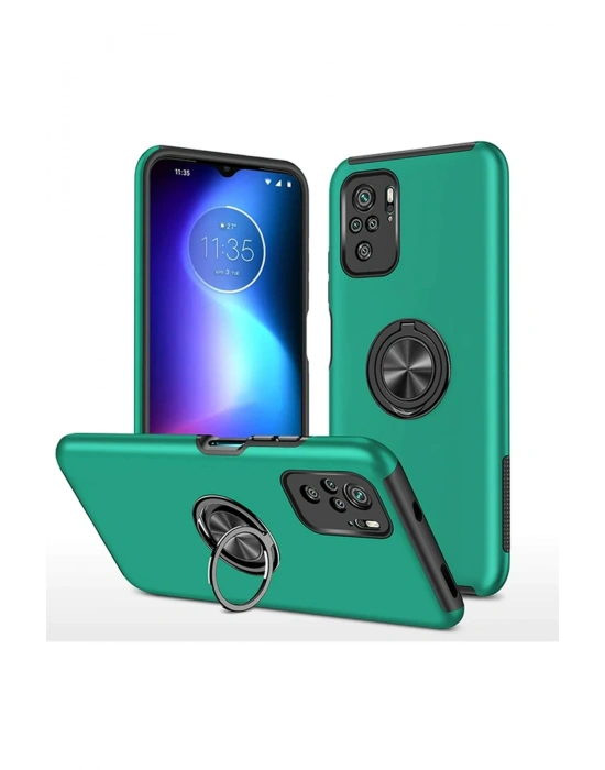 Newface Xiaomi Poco F3 Kılıf Elit Yüzüklü Kapak - Yeşil