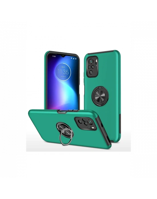 Newface Xiaomi Poco F3 Kılıf Elit Yüzüklü Kapak - Yeşil