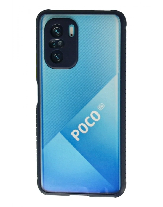 Newface Xiaomi Poco F3 Kılıf Miami Şeffaf Silikon - Lacivert