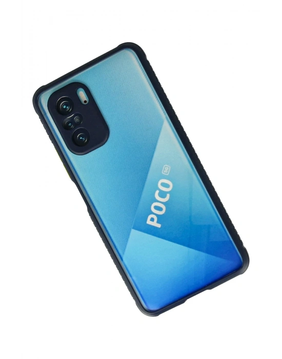 Newface Xiaomi Poco F3 Kılıf Miami Şeffaf Silikon - Lacivert