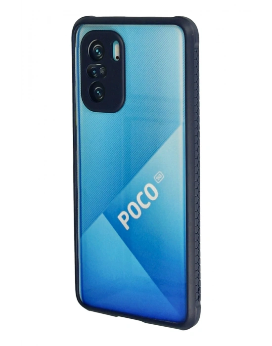 Newface Xiaomi Poco F3 Kılıf Miami Şeffaf Silikon - Lacivert