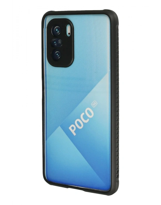 Newface Xiaomi Poco F3 Kılıf Miami Şeffaf Silikon - Siyah