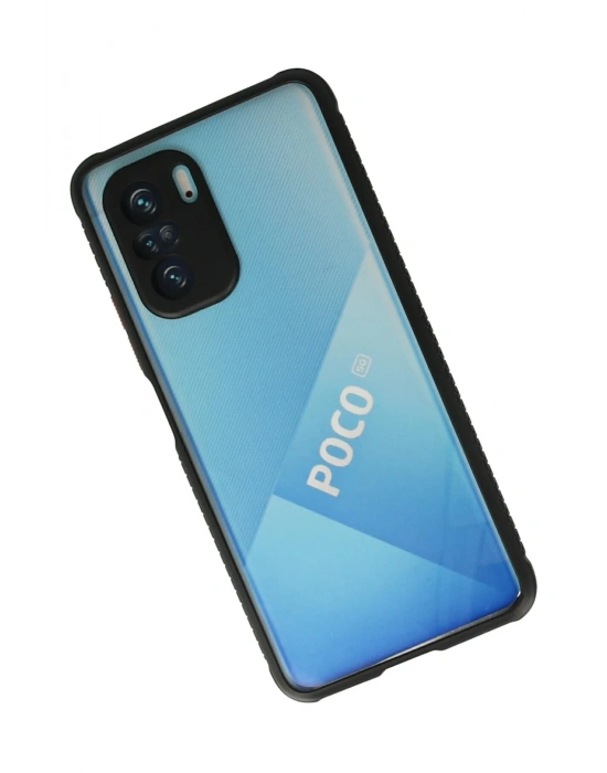 Newface Xiaomi Poco F3 Kılıf Miami Şeffaf Silikon - Siyah