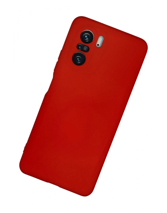 Newface Xiaomi Poco F3 Kılıf Nano içi Kadife Silikon - Kırmızı