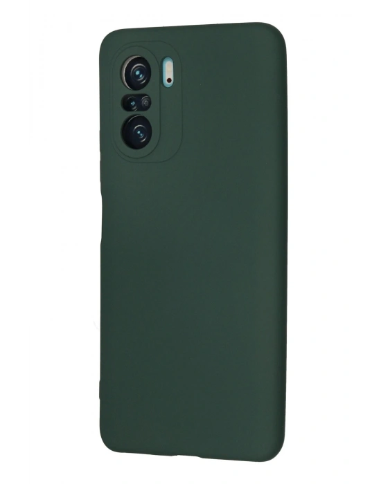 Newface Xiaomi Poco F3 Kılıf Nano içi Kadife Silikon - Koyu Yeşil