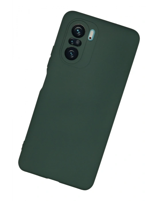 Newface Xiaomi Poco F3 Kılıf Nano içi Kadife Silikon - Koyu Yeşil