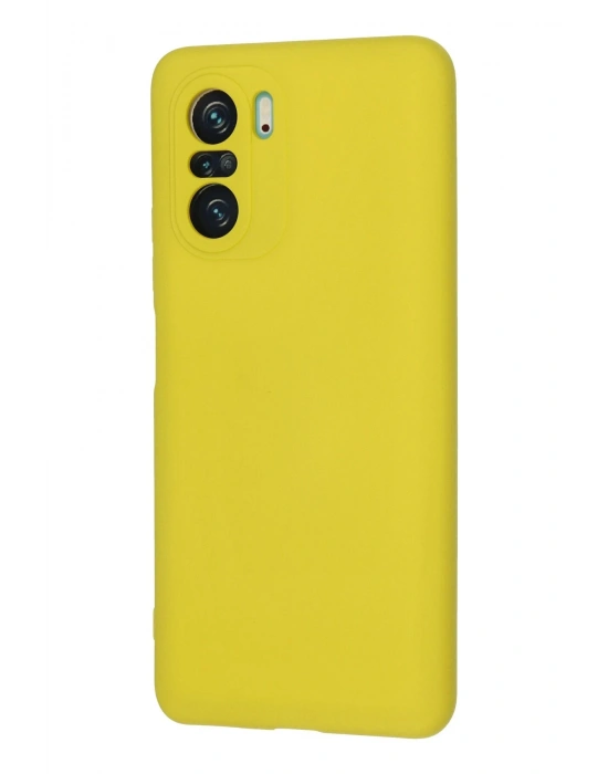 Newface Xiaomi Poco F3 Kılıf Nano içi Kadife Silikon - Sarı