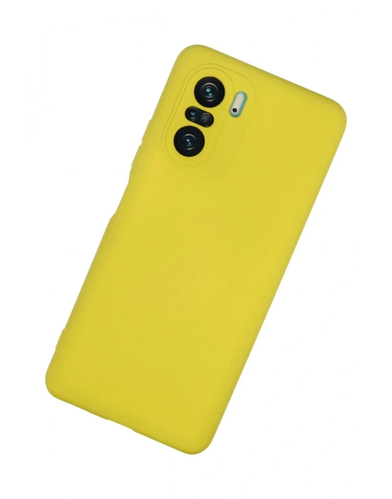 Newface Xiaomi Poco F3 Kılıf Nano içi Kadife Silikon - Sarı