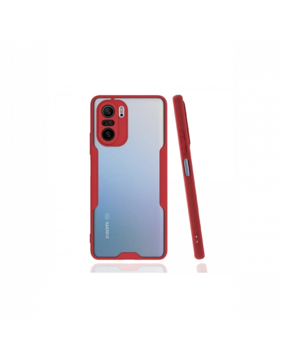 Newface Xiaomi Poco F3 Kılıf Platin Silikon - Kırmızı