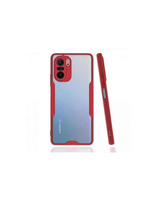 Newface Xiaomi Poco F3 Kılıf Platin Silikon - Kırmızı