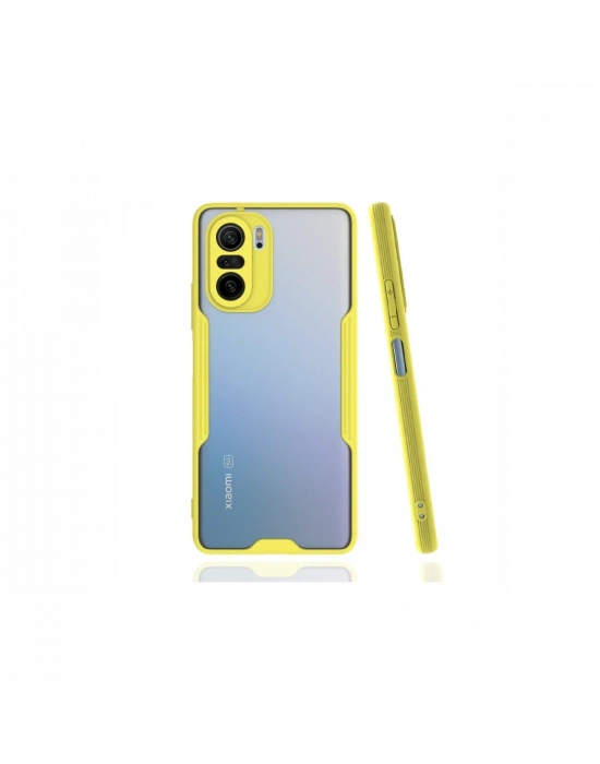 Newface Xiaomi Poco F3 Kılıf Platin Silikon - Sarı