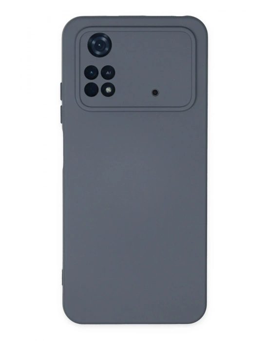 Newface Xiaomi Poco M4 Pro 4G Kılıf Nano içi Kadife Silikon - Gri