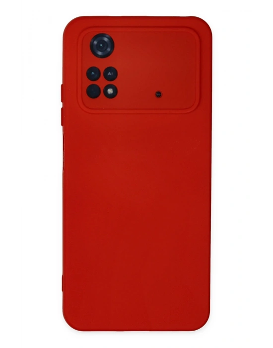 Newface Xiaomi Poco M4 Pro 4G Kılıf Nano içi Kadife Silikon - Kırmızı