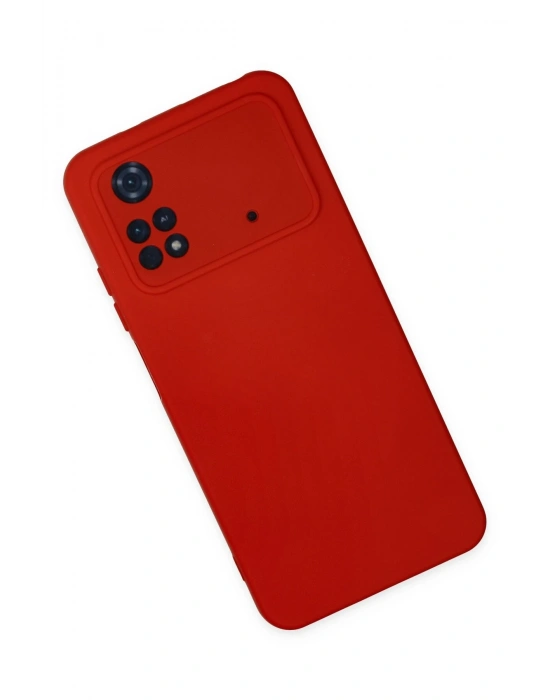 Newface Xiaomi Poco M4 Pro 4G Kılıf Nano içi Kadife Silikon - Kırmızı