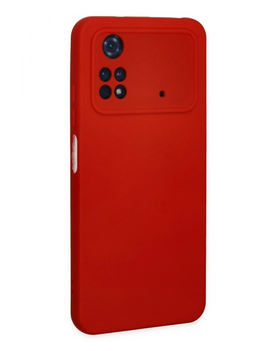 Newface Xiaomi Poco M4 Pro 4G Kılıf Nano içi Kadife Silikon - Kırmızı