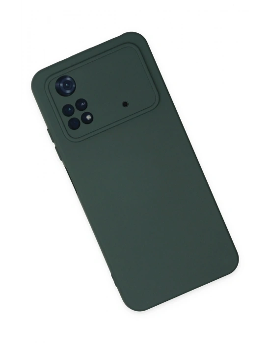 Newface Xiaomi Poco M4 Pro 4G Kılıf Nano içi Kadife Silikon - Koyu Yeşil