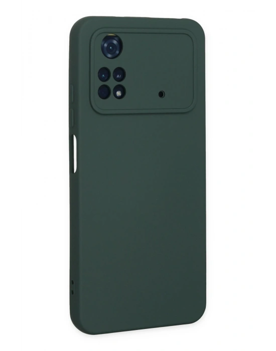 Newface Xiaomi Poco M4 Pro 4G Kılıf Nano içi Kadife Silikon - Koyu Yeşil