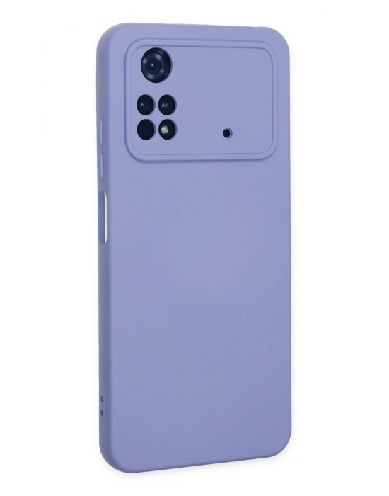 Newface Xiaomi Poco M4 Pro 4G Kılıf Nano içi Kadife Silikon - Lila