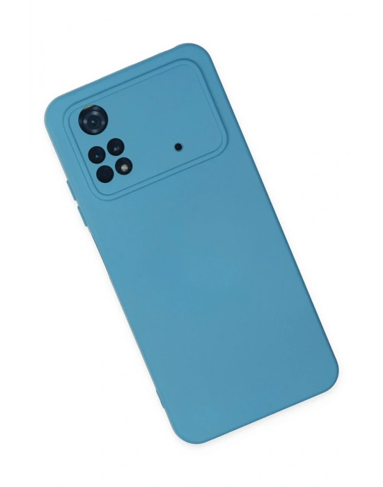 Newface Xiaomi Poco M4 Pro 4G Kılıf Nano içi Kadife Silikon - Mavi