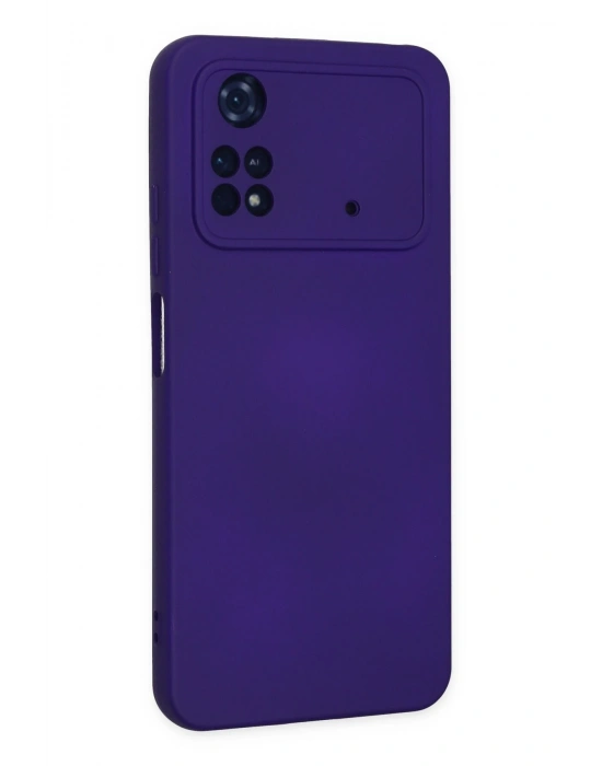 Newface Xiaomi Poco M4 Pro 4G Kılıf Nano içi Kadife Silikon - Mor