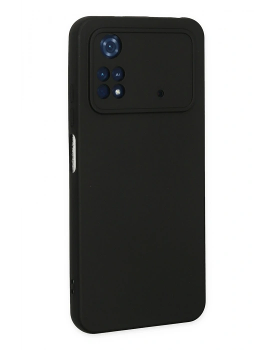 Newface Xiaomi Poco M4 Pro 4G Kılıf Nano içi Kadife Silikon - Siyah