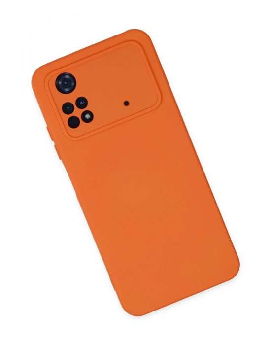Newface Xiaomi Poco M4 Pro 4G Kılıf Nano içi Kadife Silikon - Turuncu