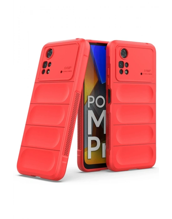 Newface Xiaomi Poco M4 Pro 4G Kılıf Optimum Silikon - Kırmızı