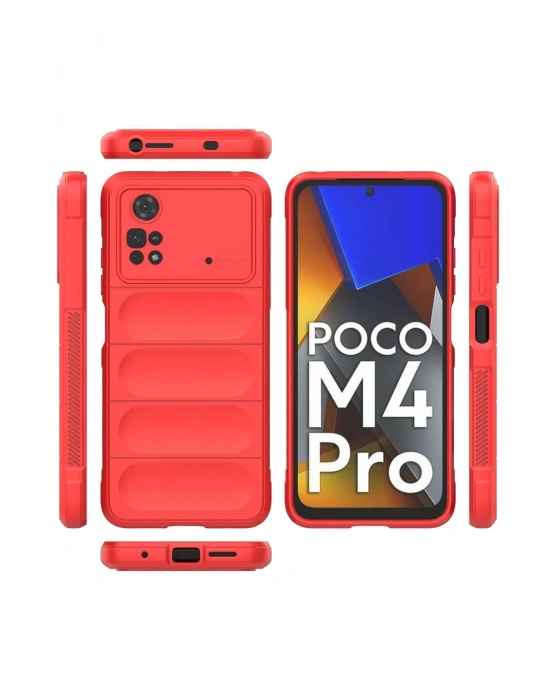 Newface Xiaomi Poco M4 Pro 4G Kılıf Optimum Silikon - Kırmızı