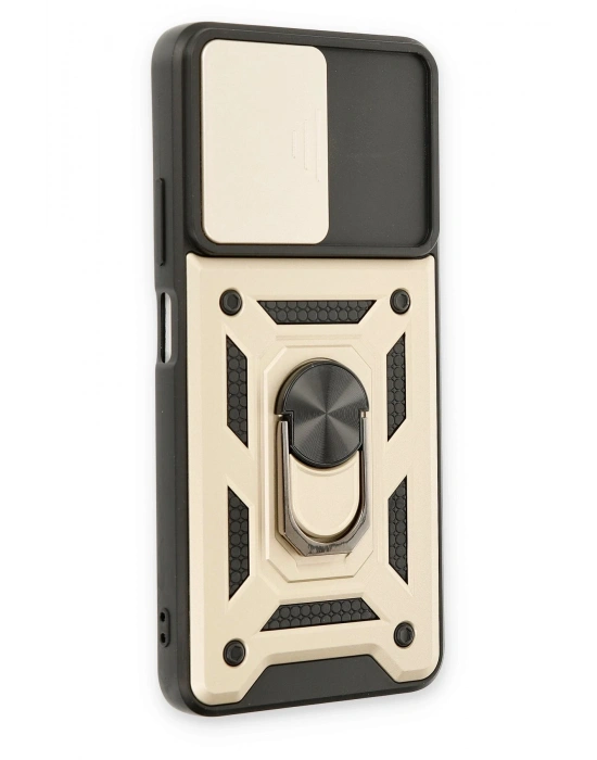 Newface Xiaomi Poco M4 Pro 5G Kılıf Pars Lens Yüzüklü Silikon - Gold