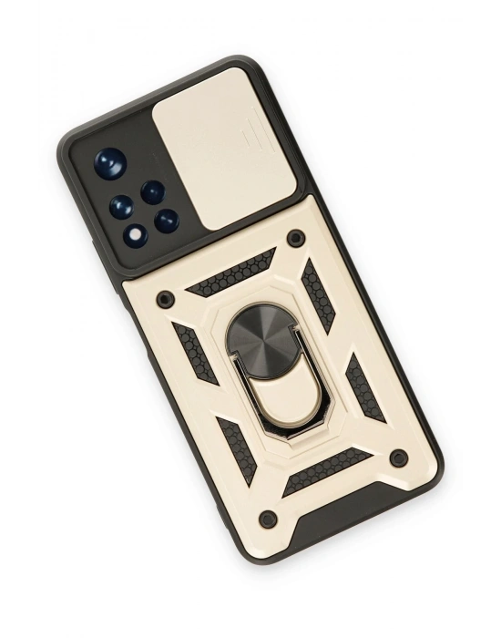 Newface Xiaomi Poco M4 Pro 5G Kılıf Pars Lens Yüzüklü Silikon - Gold