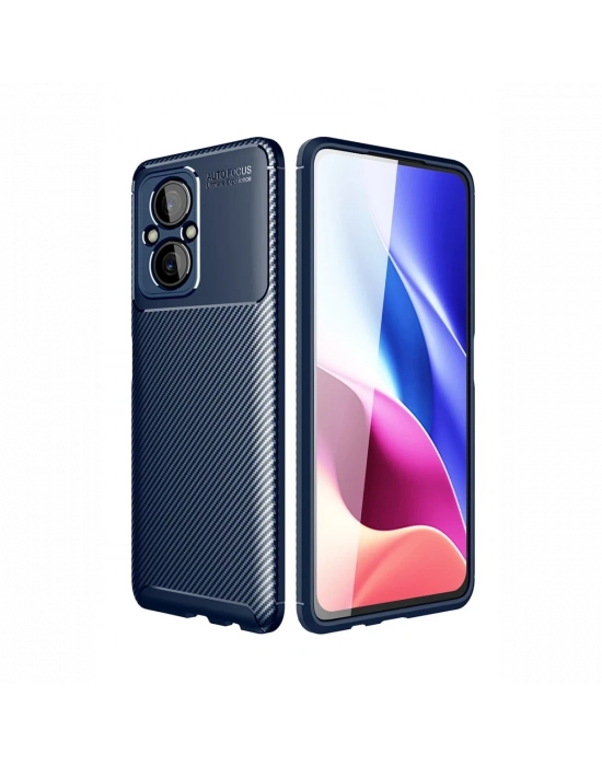 Newface Xiaomi Poco M5 Kılıf Auto Focus Karbon Kapak - Lacivert