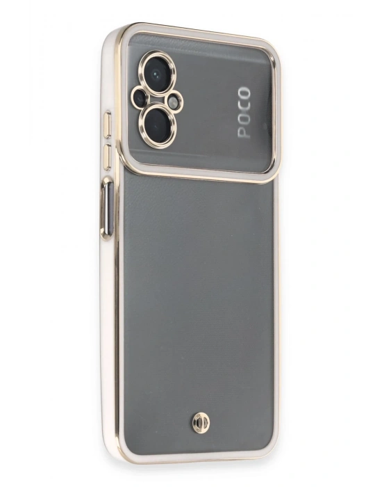 Newface Xiaomi Poco M5 Kılıf Liva Lens Silikon - Beyaz