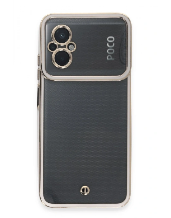 Newface Xiaomi Poco M5 Kılıf Liva Lens Silikon - Beyaz