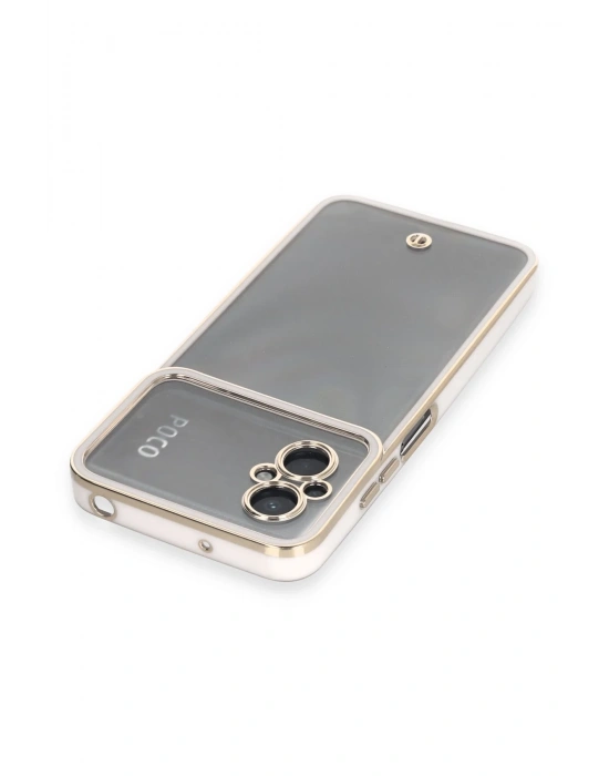 Newface Xiaomi Poco M5 Kılıf Liva Lens Silikon - Beyaz