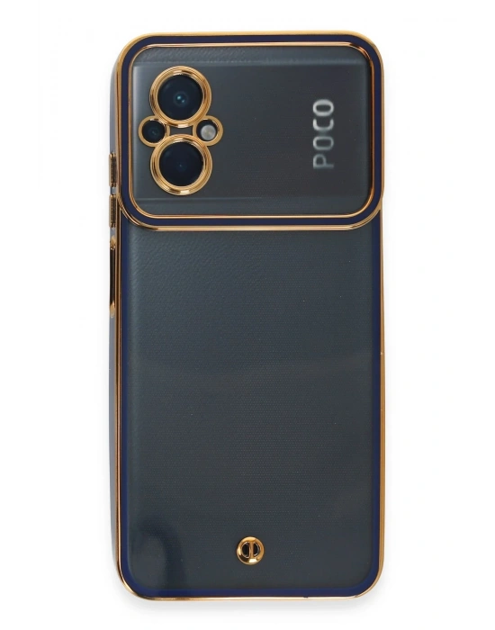 Newface Xiaomi Poco M5 Kılıf Liva Lens Silikon - Mavi