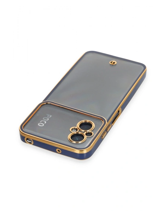 Newface Xiaomi Poco M5 Kılıf Liva Lens Silikon - Mavi