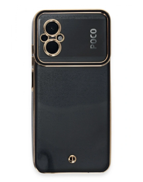 Newface Xiaomi Poco M5 Kılıf Liva Lens Silikon - Siyah