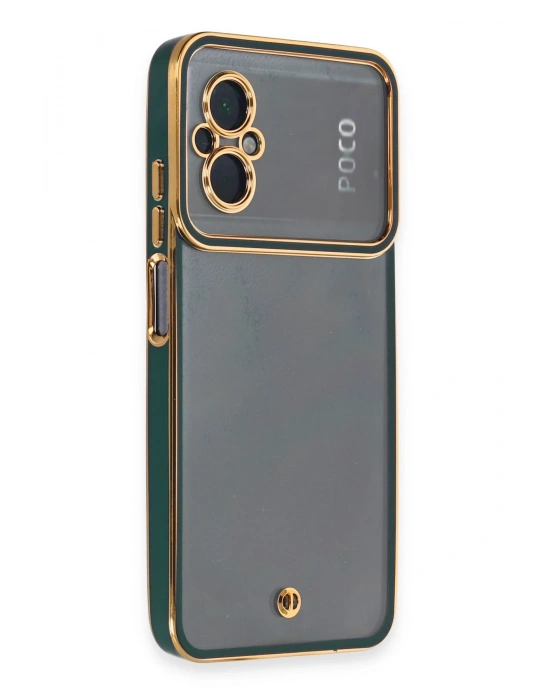 Newface Xiaomi Poco M5 Kılıf Liva Lens Silikon - Yeşil