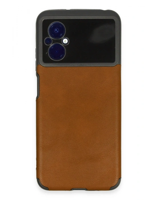 Newface Xiaomi Poco M5 Kılıf Loop Deri Silikon - Kahverengi