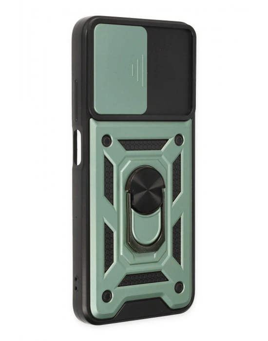 Newface Xiaomi Poco M5 Kılıf Pars Lens Yüzüklü Silikon - Yeşil