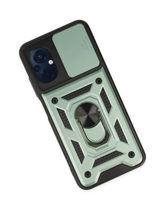 Newface Xiaomi Poco M5 Kılıf Pars Lens Yüzüklü Silikon - Yeşil