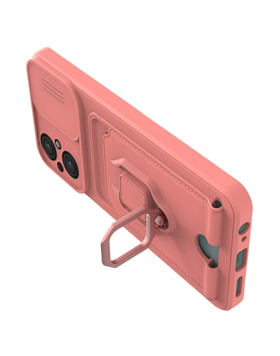 Newface Xiaomi Poco M5 Kılıf Zuma Kartvizitli Yüzüklü Silikon - Pembe