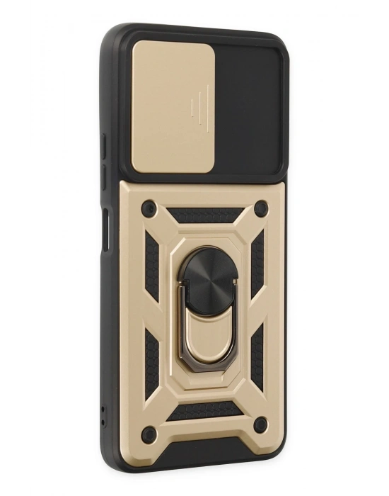 Newface Xiaomi Poco X3 GT Kılıf Pars Lens Yüzüklü Silikon - Gold