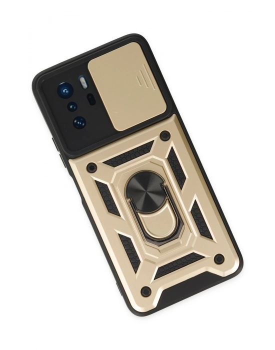 Newface Xiaomi Poco X3 GT Kılıf Pars Lens Yüzüklü Silikon - Gold