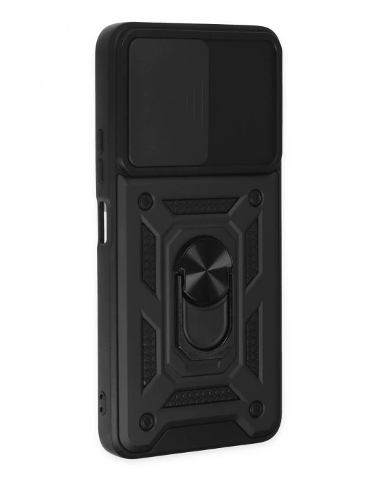 Newface Xiaomi Poco X3 GT Kılıf Pars Lens Yüzüklü Silikon - Siyah