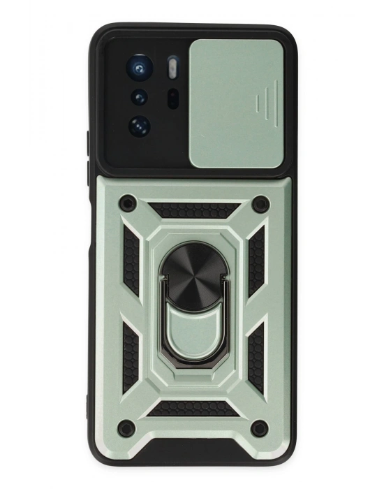 Newface Xiaomi Poco X3 GT Kılıf Pars Lens Yüzüklü Silikon - Yeşil