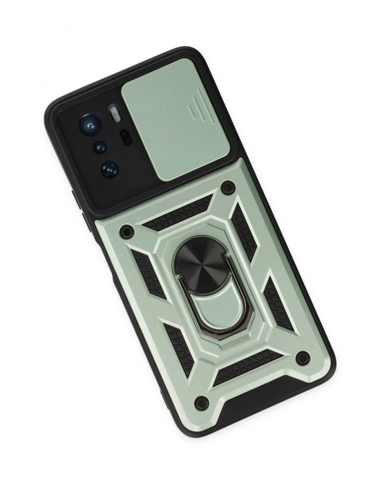 Newface Xiaomi Poco X3 GT Kılıf Pars Lens Yüzüklü Silikon - Yeşil