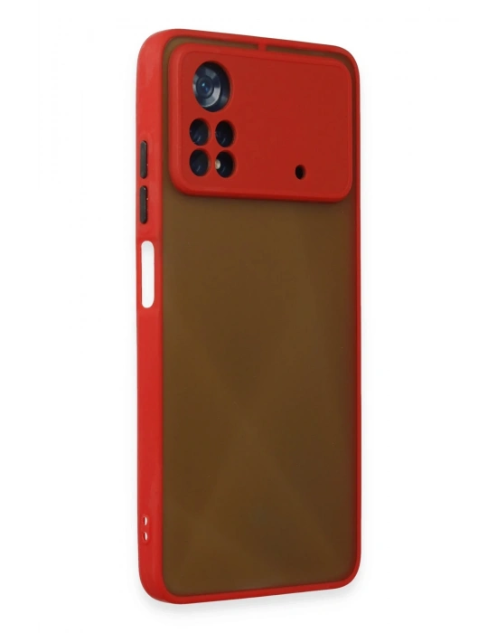 Newface Xiaomi Poco X4 Pro 5G Kılıf Montreal Silikon Kapak - Kırmızı