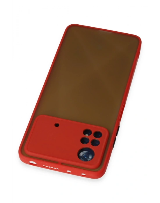 Newface Xiaomi Poco X4 Pro 5G Kılıf Montreal Silikon Kapak - Kırmızı